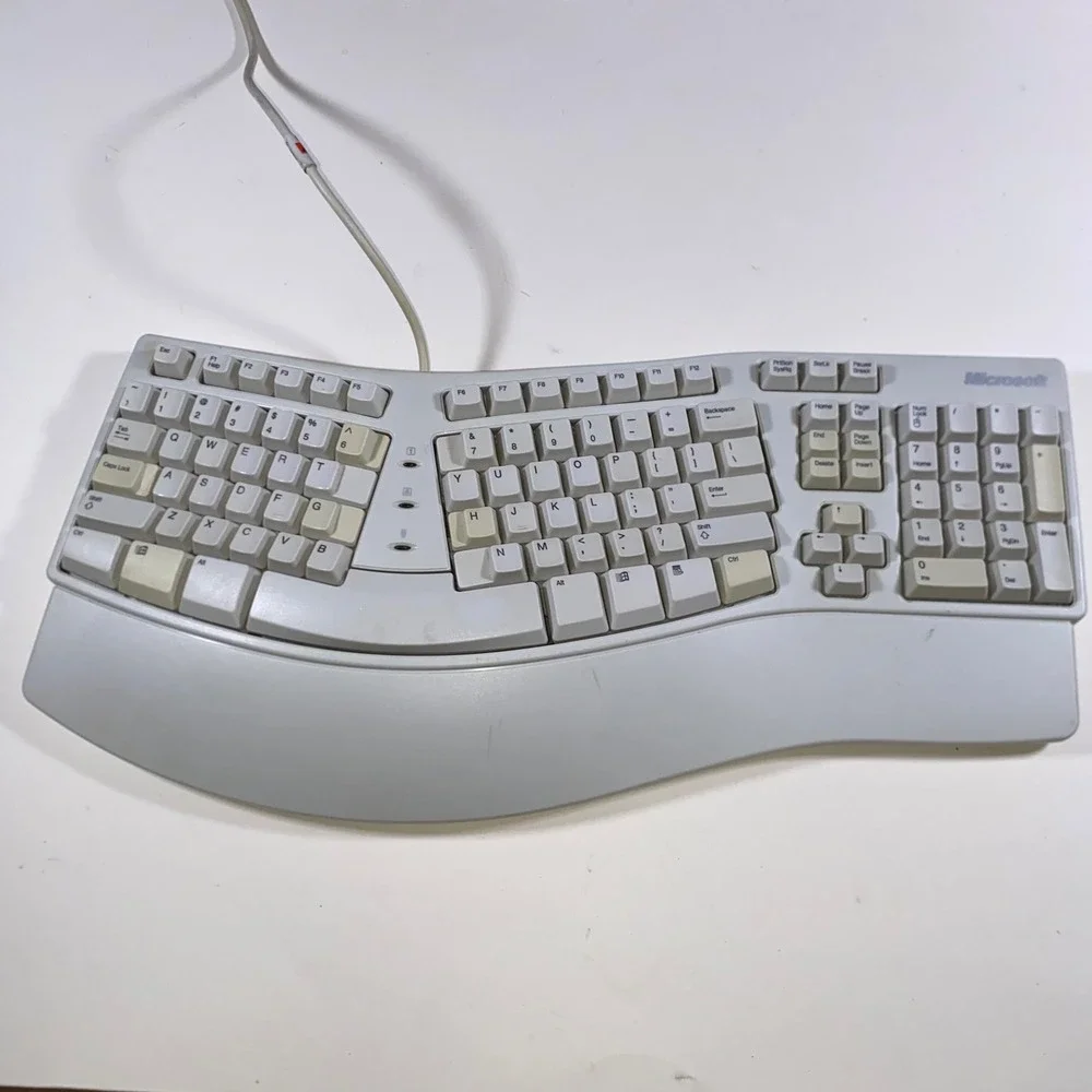 Microsoft Natural Keyboard Elite KU-0045 Ergonomic Split Wired USB Grey Vintage